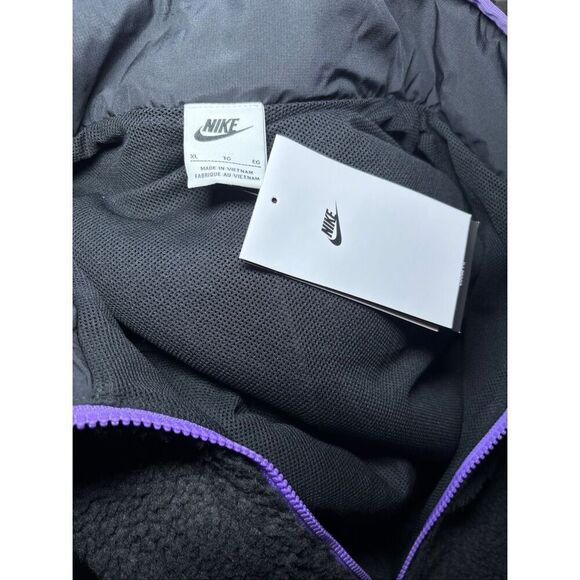Nike Club Winter Half- Zip Fleece Jacket Black/ Purple Men’s Size XL - Picture 3 of 4